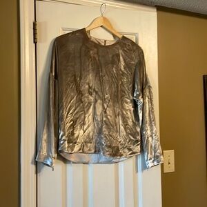 J Brand Metallic Velvet Blouse